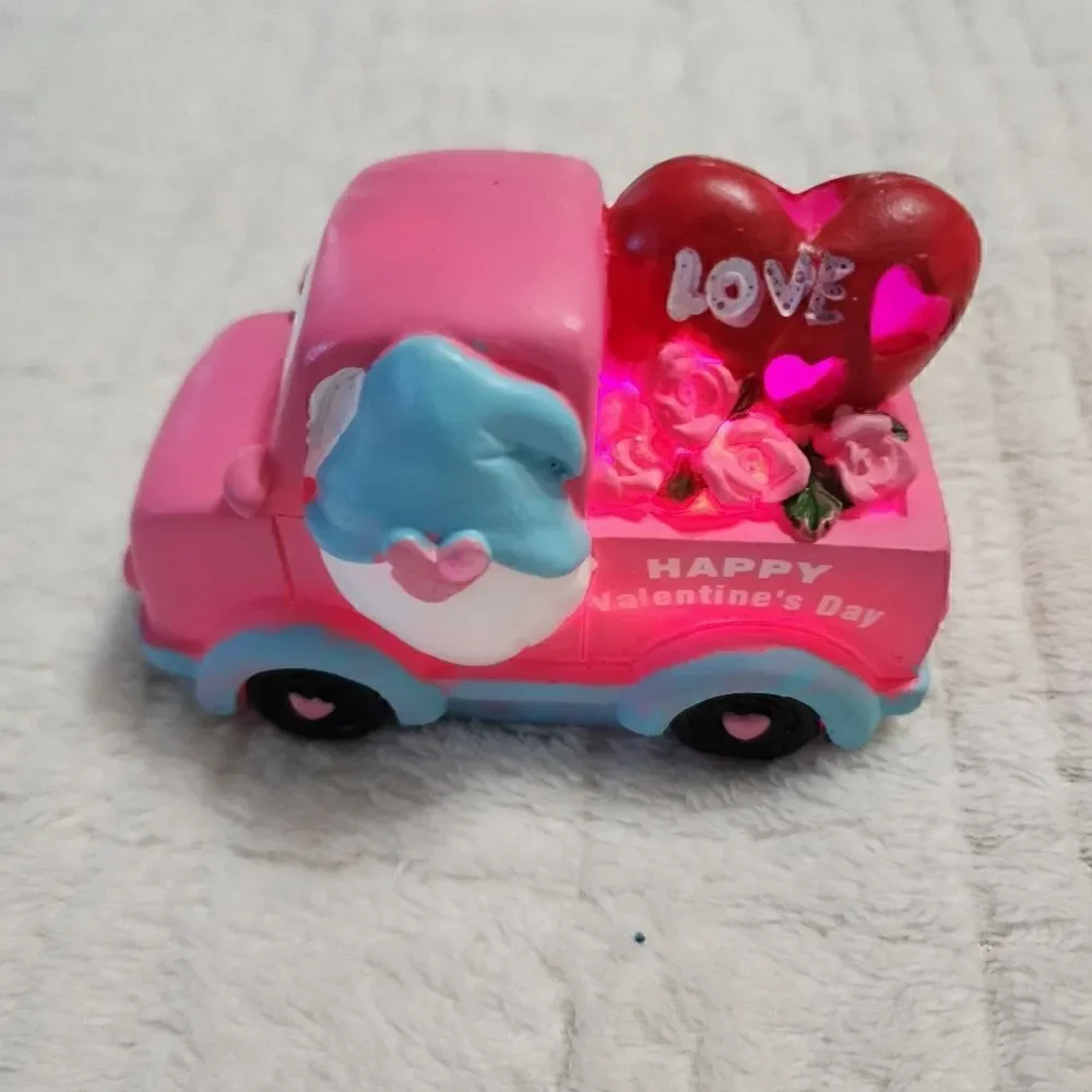 New Valentine's Day Gnome Track Ceramoc Decor with light